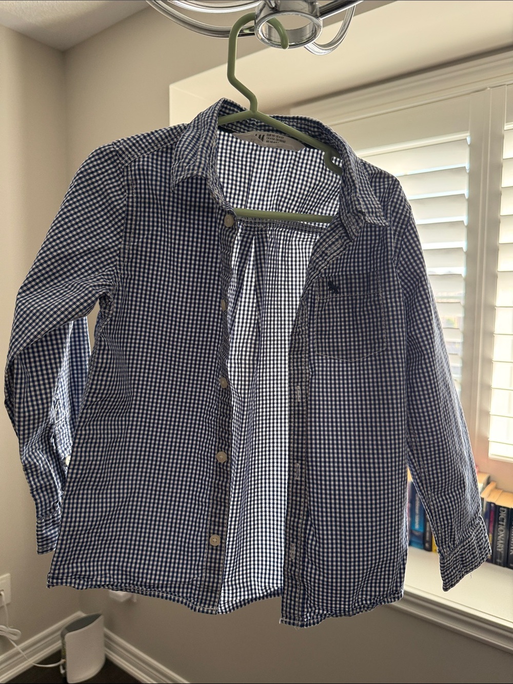 H&M kids Blue and White Gingham Shirt